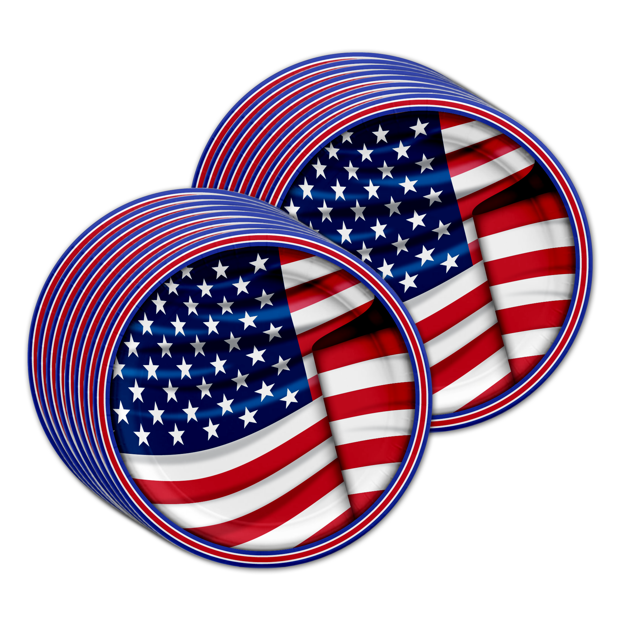 American Flag Patriotic Party Tableware Kit For 16 Guests - BirthdayGalore.com