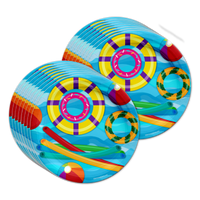 Pool Party Birthday Party Tableware Kit For 16 Guests - BirthdayGalore.com