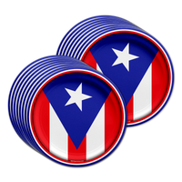 Puerto Rican Flag Birthday Party Tableware Kit For 16 Guests