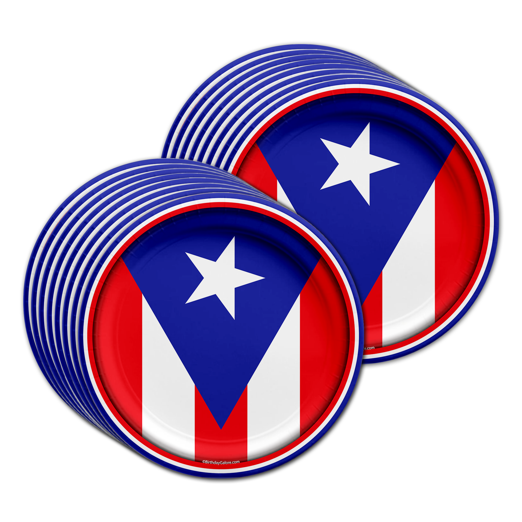 Puerto Rican Flag Birthday Party Tableware Kit For 16 Guests
