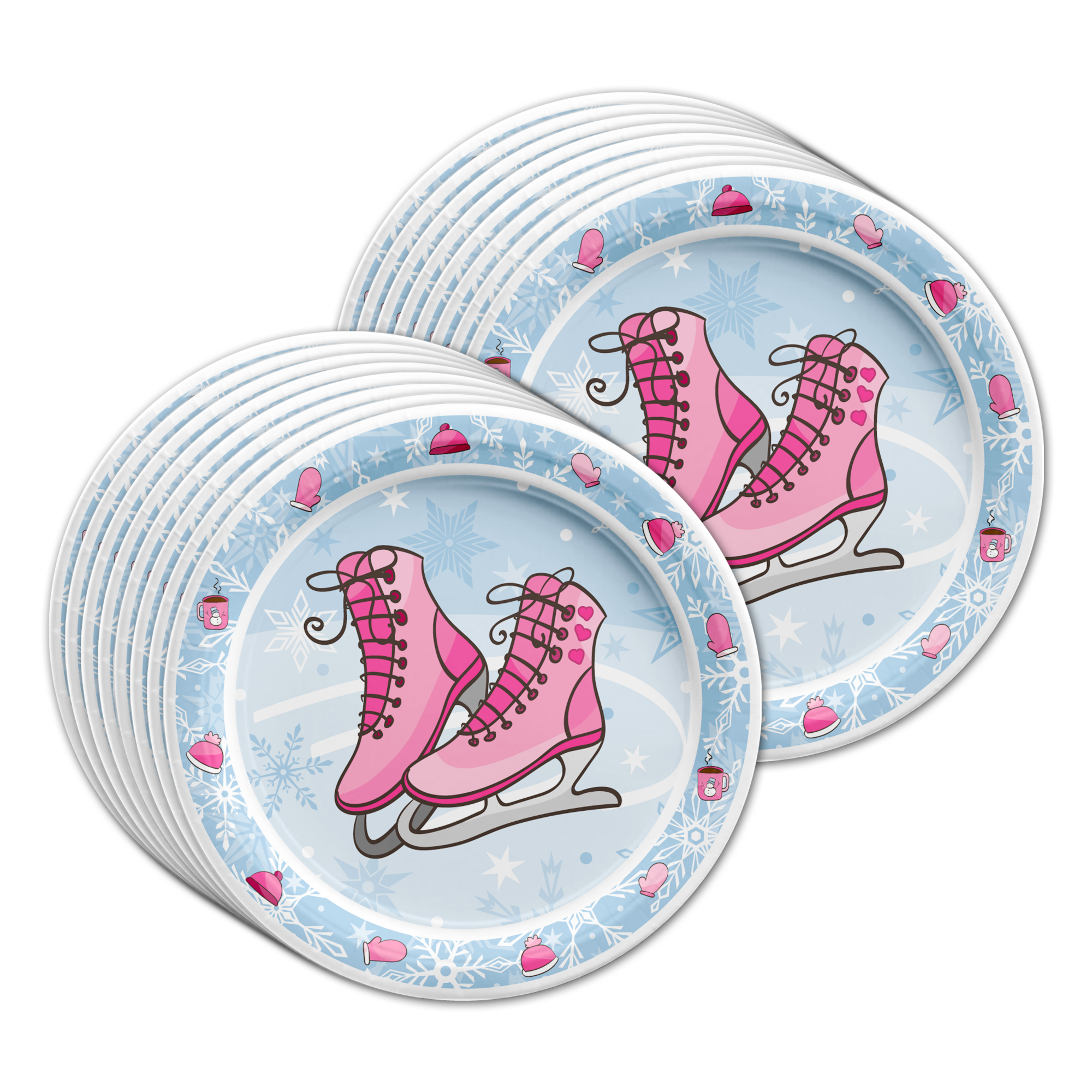 Ice Skating Birthday Party Tableware Kit For 16 Guests - BirthdayGalore.com