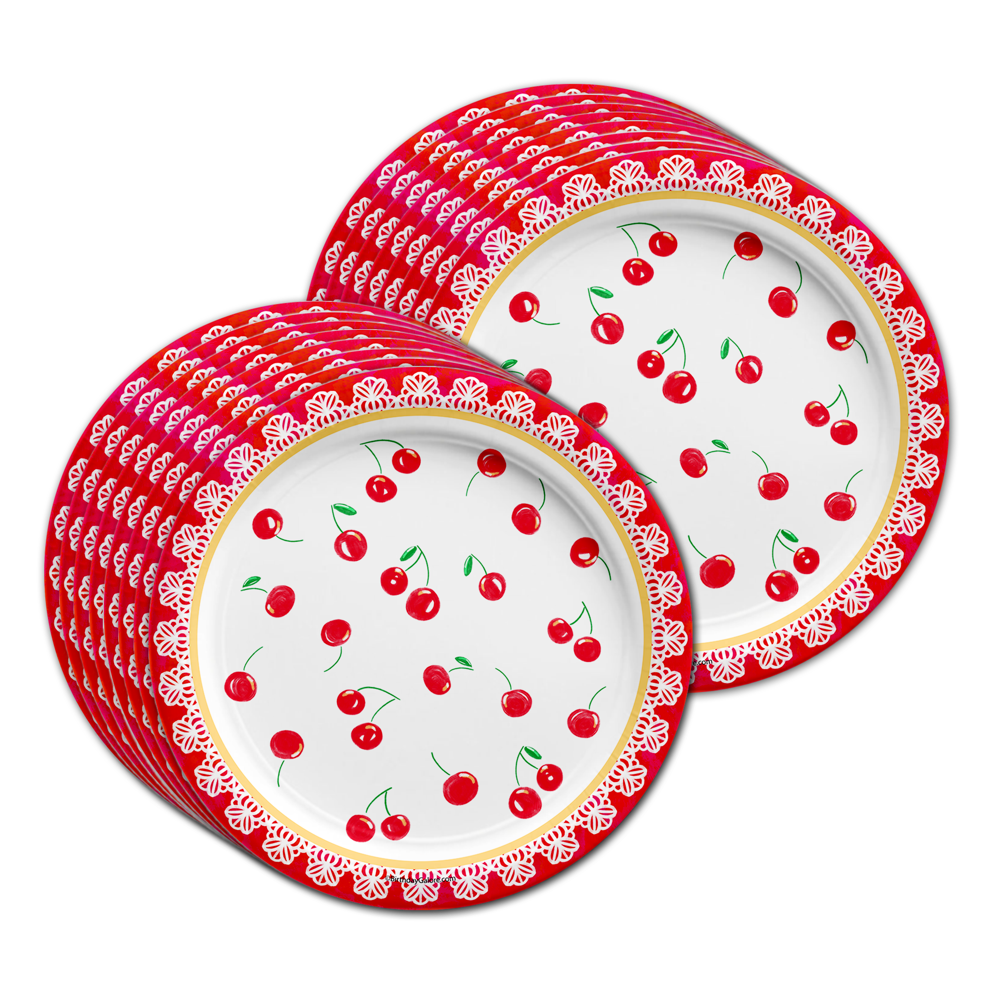Cherry Birthday Party Tableware Kit For 16 Guests