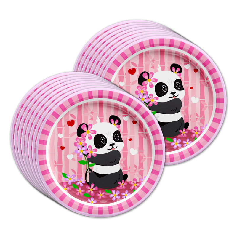 Panda Birthday Party Tableware Kit For 16 Guests - BirthdayGalore.com
