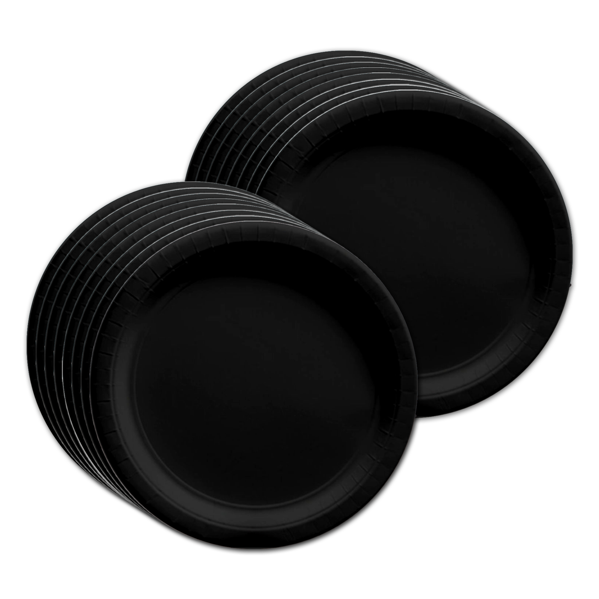 Solid Black Birthday Party Tableware Kit For 16 Guests