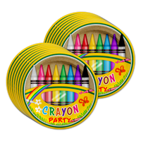 Crayon Birthday Party Tableware Kit For 16 Guests