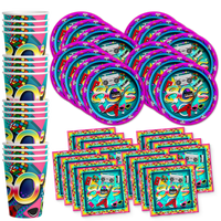 80's Party Tableware Kit For 16 Guests - BirthdayGalore.com