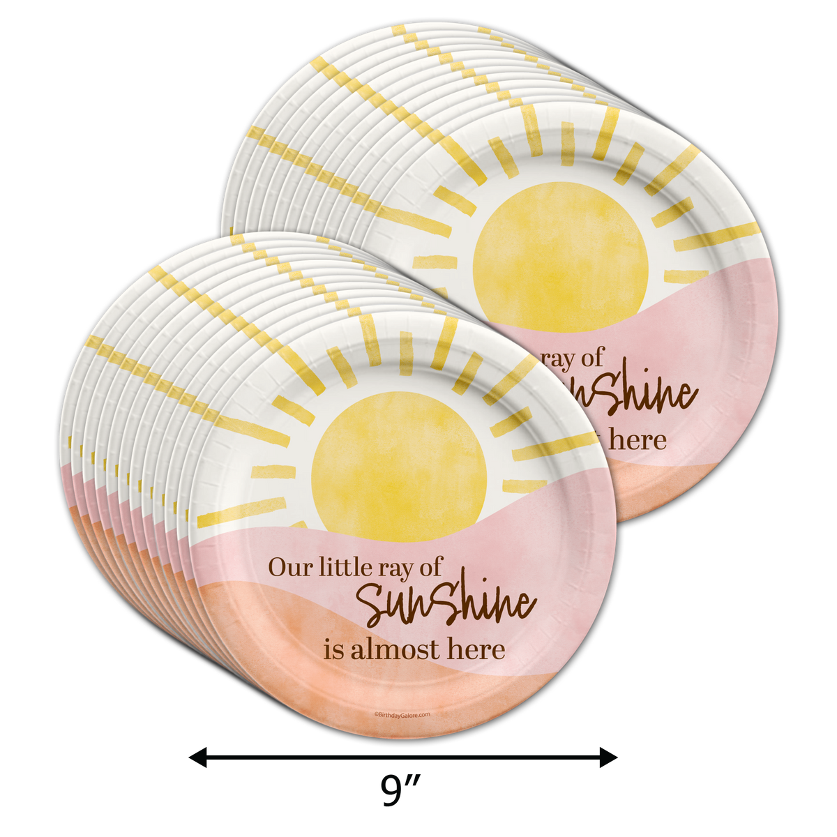Little Ray of Sunshine Baby Shower Tableware Kit For 24 Guests