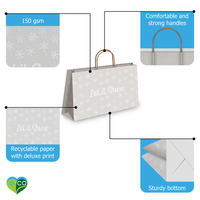 Let it Snow Large Birthday Gift Bags Vogue Kraft Shopping Bags with Handles (11.5x16x6 inches)