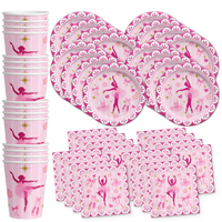 Little Ballerina Birthday Party Tableware Kit For 16 Guests - BirthdayGalore.com