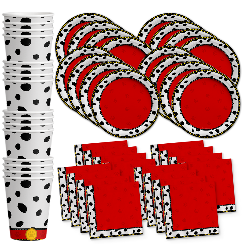 Dalmatians Birthday Party Tableware Kit For 16 Guests - BirthdayGalore.com