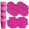 Solid Pink Birthday Party Tableware Kit
