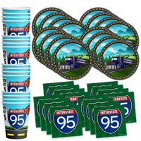 Tractor Trailer Birthday Party Tableware Kit
