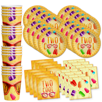 Two Cool Summer 2nd Birthday Party Tableware Kit For 16 Guests