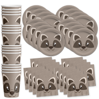 Raccoon Birthday Party Tableware Kit