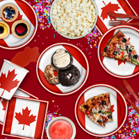 Canadian Flag Birthday Party Tableware Kit For 16 Guests