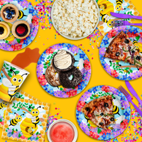 Bee Birthday Party Tableware Kit For 16 Guests - BirthdayGalore.com