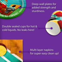 Cornhole Birthday Party Tableware Kit For 16 Guests