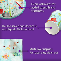 Little Fisherman Fishing Birthday Party Tableware Kit For 16 Guests