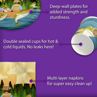 Gone Fishing Party Birthday Party Tableware Kit For 16 Guests - BirthdayGalore.com