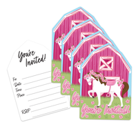 Pink Horse Birthday Party Invitations