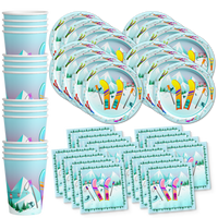 Ski Birthday Party Tableware Kit For 16 Guests - BirthdayGalore.com