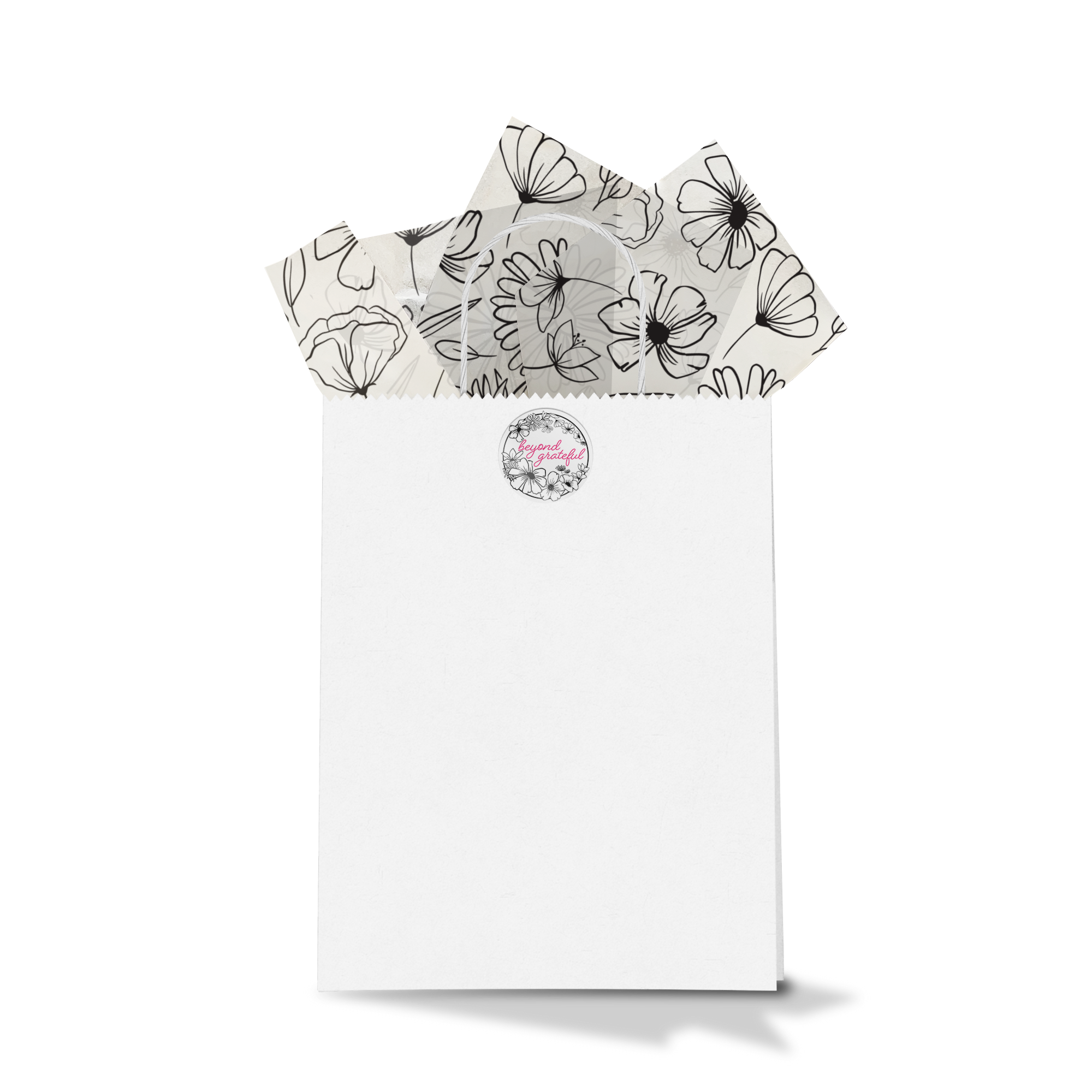 Black and White Floral Designer Tissue Paper for Gift Bags