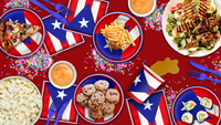 Puerto Rican Flag Birthday Party Tableware Kit For 16 Guests