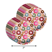 Girls 4th Birthday Party Supplies - Fourever Sweet Donut Birthday Paper Plates - 64 Piece Tableware Set Includes Large 9" Paper Plates Dessert Plates, Cups and Napkins Kit for 16