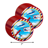 Up Up and Away Airplane Baby Shower Party Supplies 64 Piece Tableware Set Includes Large 9" Paper Plates Dessert Plates, Cups and Napkins Kit for 16