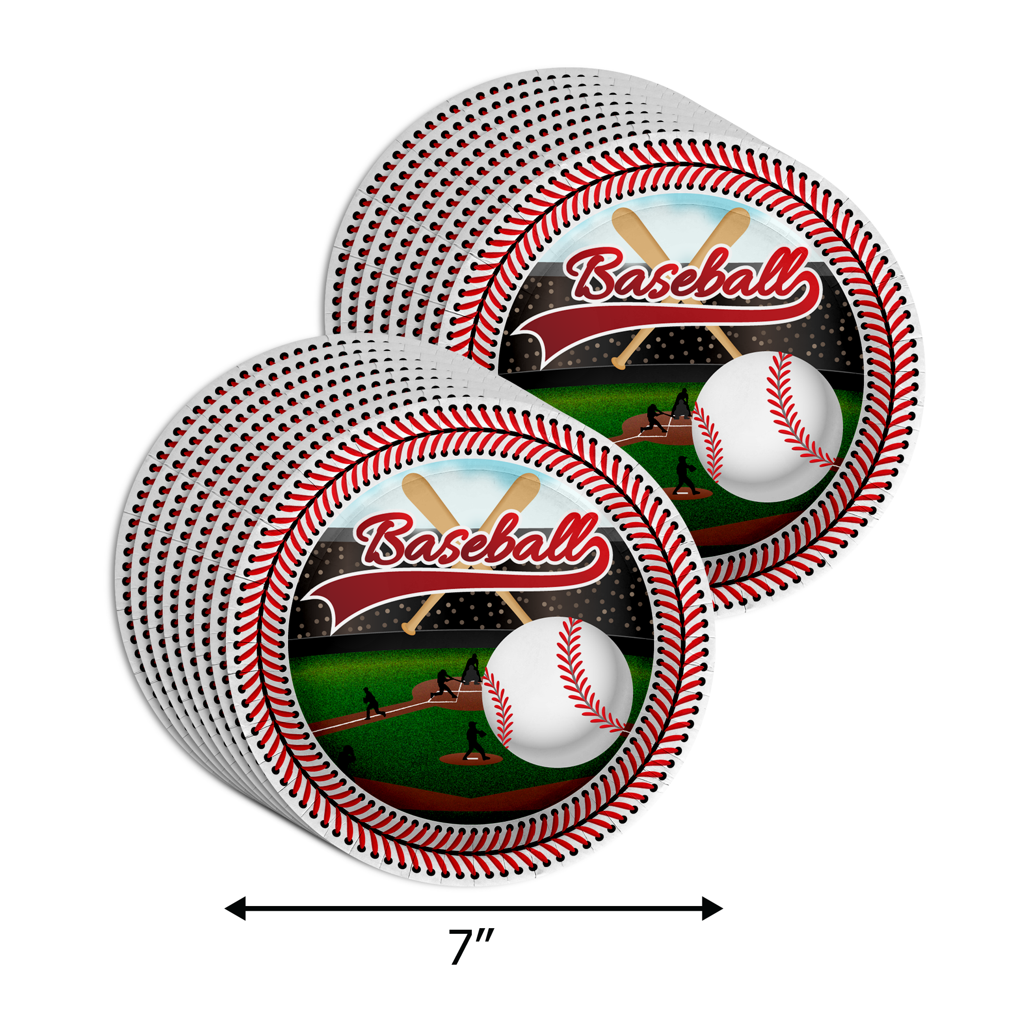 Little Slugger on the Way Baseball Baby Shower Party Supplies 64 Piece Tableware Set Includes Large 9" Paper Plates Dessert Plates, Cups and Napkins Kit for 16