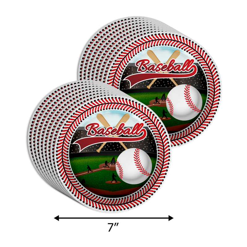 Little Slugger on the Way Baseball Baby Shower Party Supplies 64 Piece Tableware Set Includes Large 9" Paper Plates Dessert Plates, Cups and Napkins Kit for 16