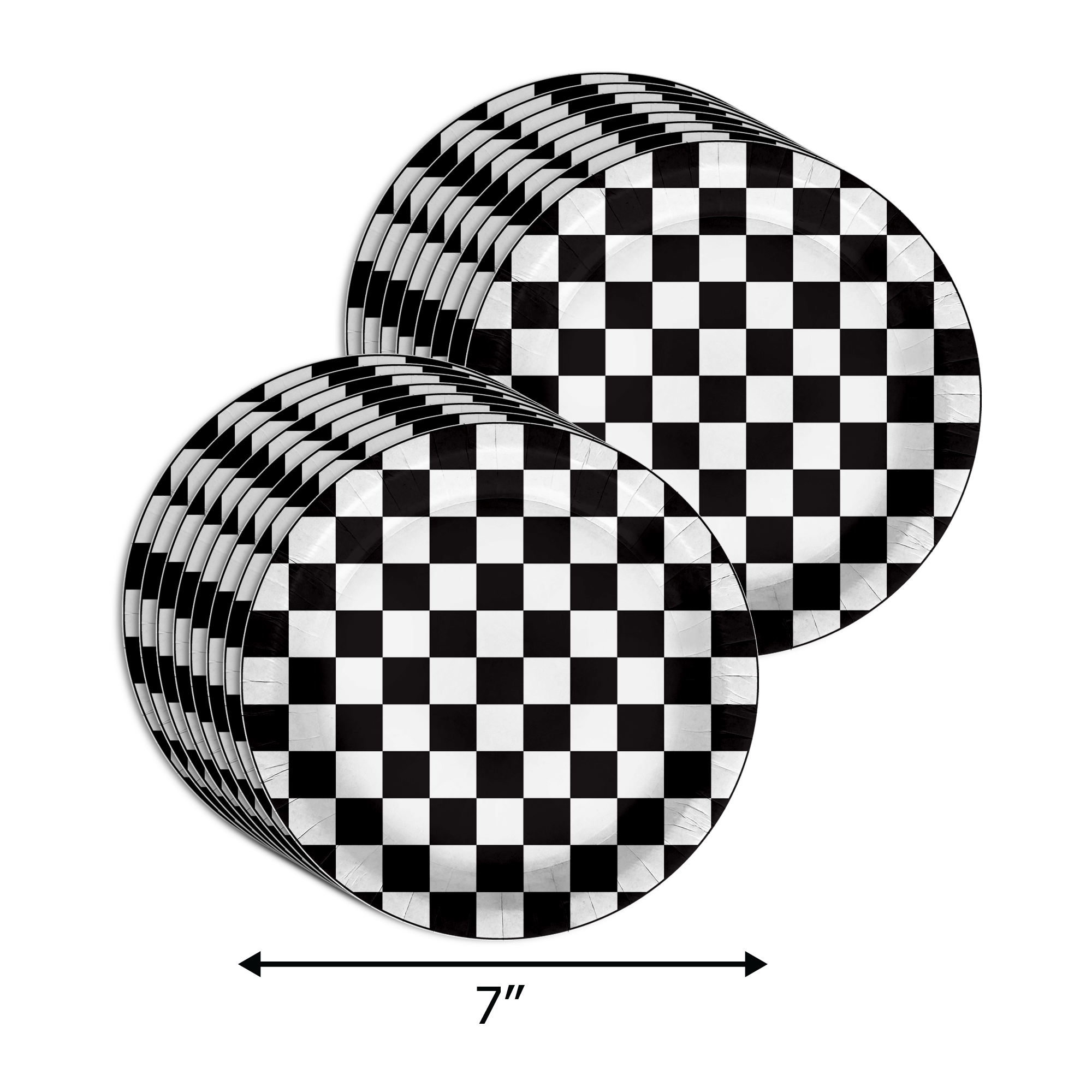 Fast One Checkered Flag Racing 1st Birthday Party Supplies 64 Piece Tableware Set Includes Large 9" Paper Plates Dessert Plates, Cups and Napkins Kit for 16
