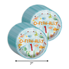 Ofishally 1 Fishing 1st Birthday Party Supplies 64 Piece Tableware Set Includes Large 9" Paper Plates Dessert Plates, Cups and Napkins Kit for 16