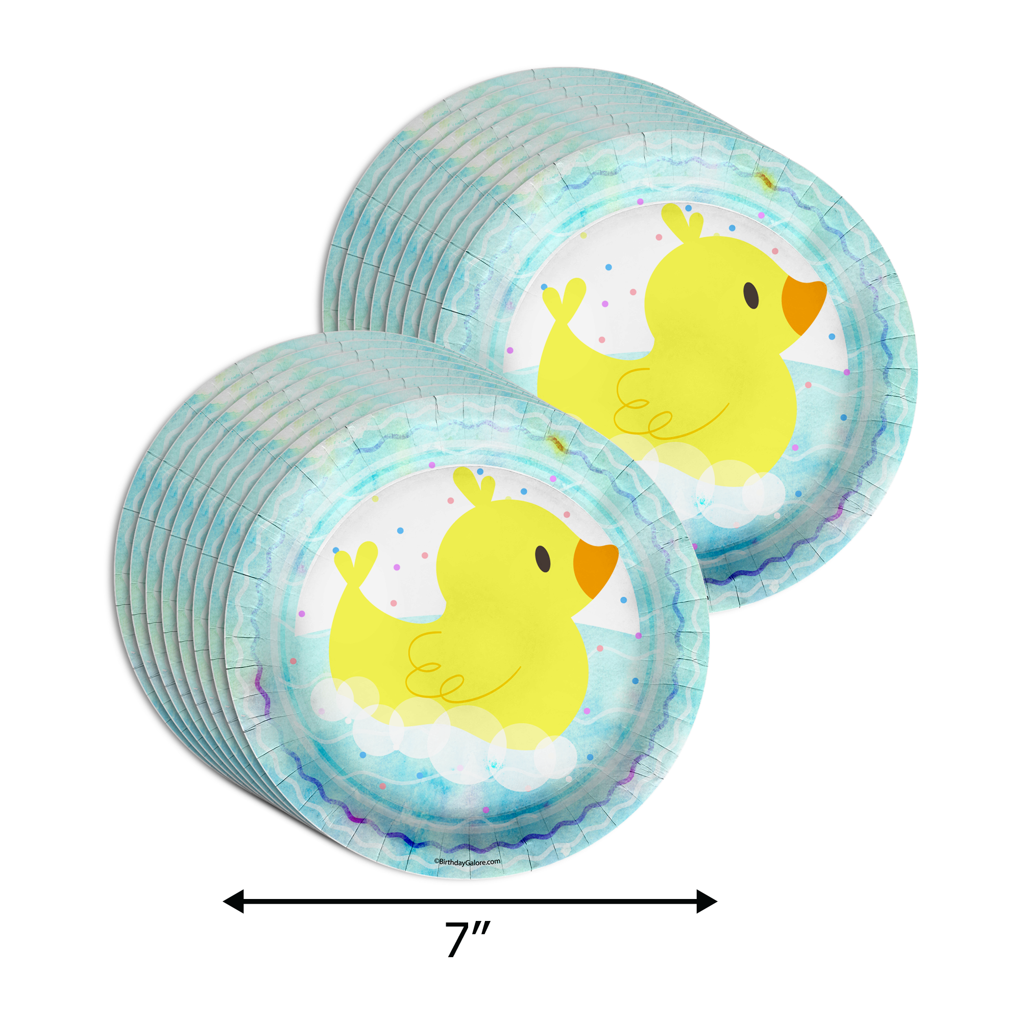 Oh Duck! We're Having Twins Baby Shower Party Supplies 64 Piece Tableware Set Includes Large 9" Paper Plates Dessert Plates, Cups and Napkins Kit for 16