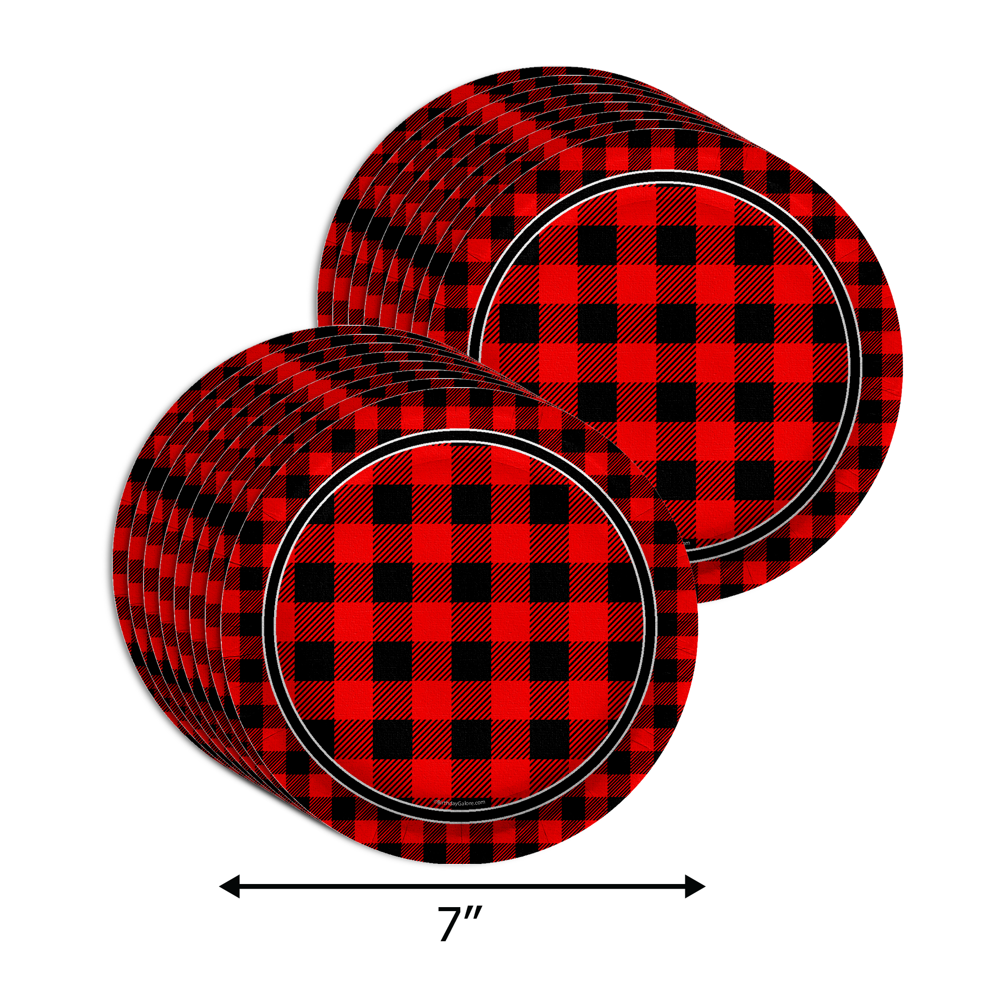 Timber They've Fallen In Love Buffalo Plaid Jack and Jill Party Tableware Kit For 16 Guests 64 Piece