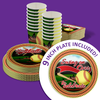 Softball Birthday Party Supplies 64 Piece Tableware Set Includes Large 9" Paper Plates Dessert Plates, Cups and Napkins Kit for 16
