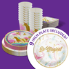 Gold Unicorn Birthday Party Tableware Kit For 16 Guests 64 Piece