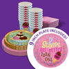 Girls 2nd Birthday Party Supplies - 2 Scoops Ice Cream Birthday Paper Plates - 64 Piece Tableware Set Includes Large 9" Paper Plates Dessert Plates, Cups and Napkins Kit for 16