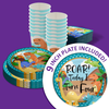 Roar I Turn Four 4th Birthday Party Tableware Kit For 16 Guests 64 Piece