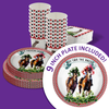 Off Two the Races Derby Day 2nd Birthday Party Supplies 64 Piece Tableware Set Includes Large 9" Paper Plates Dessert Plates, Cups and Napkins Kit for 16
