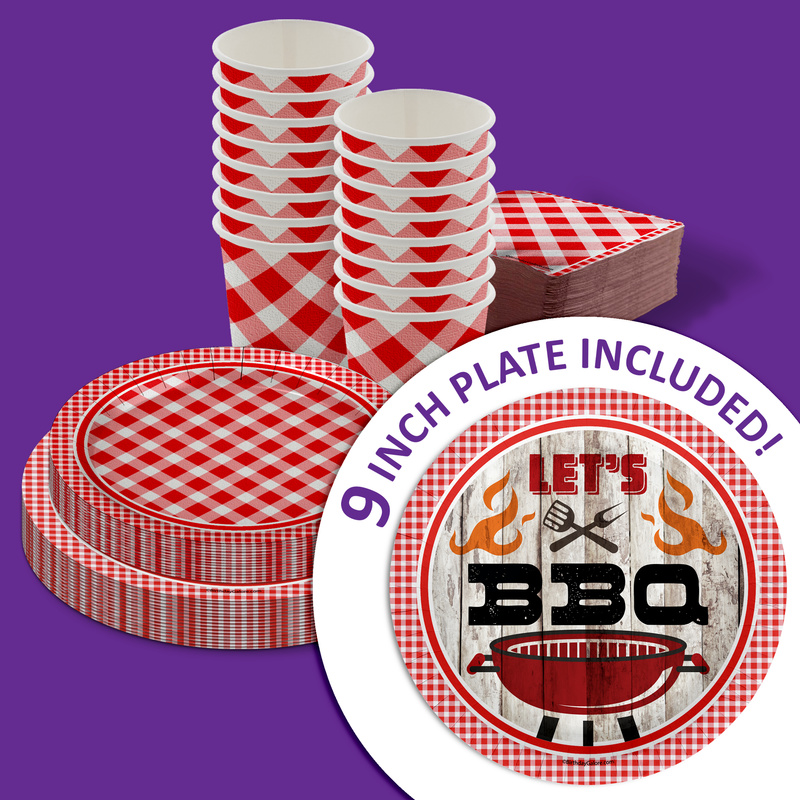 Let's Bar-B-Q Birthday Party Tableware Kit For 16 Guests 64 Piece