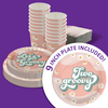 Let's Get Groovy Two Groovy Birthday Party Tableware Kit For 16 Guests 64 Piece