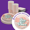 Let's Get Groovy Five is a Vibe Birthday Party Tableware Kit For 16 Guests 64 Piece