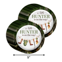 Duck Hunter Baby Shower Party Supplies 64 Piece Tableware Set Includes Large 9" Paper Plates Dessert Plates, Cups and Napkins Kit for 16