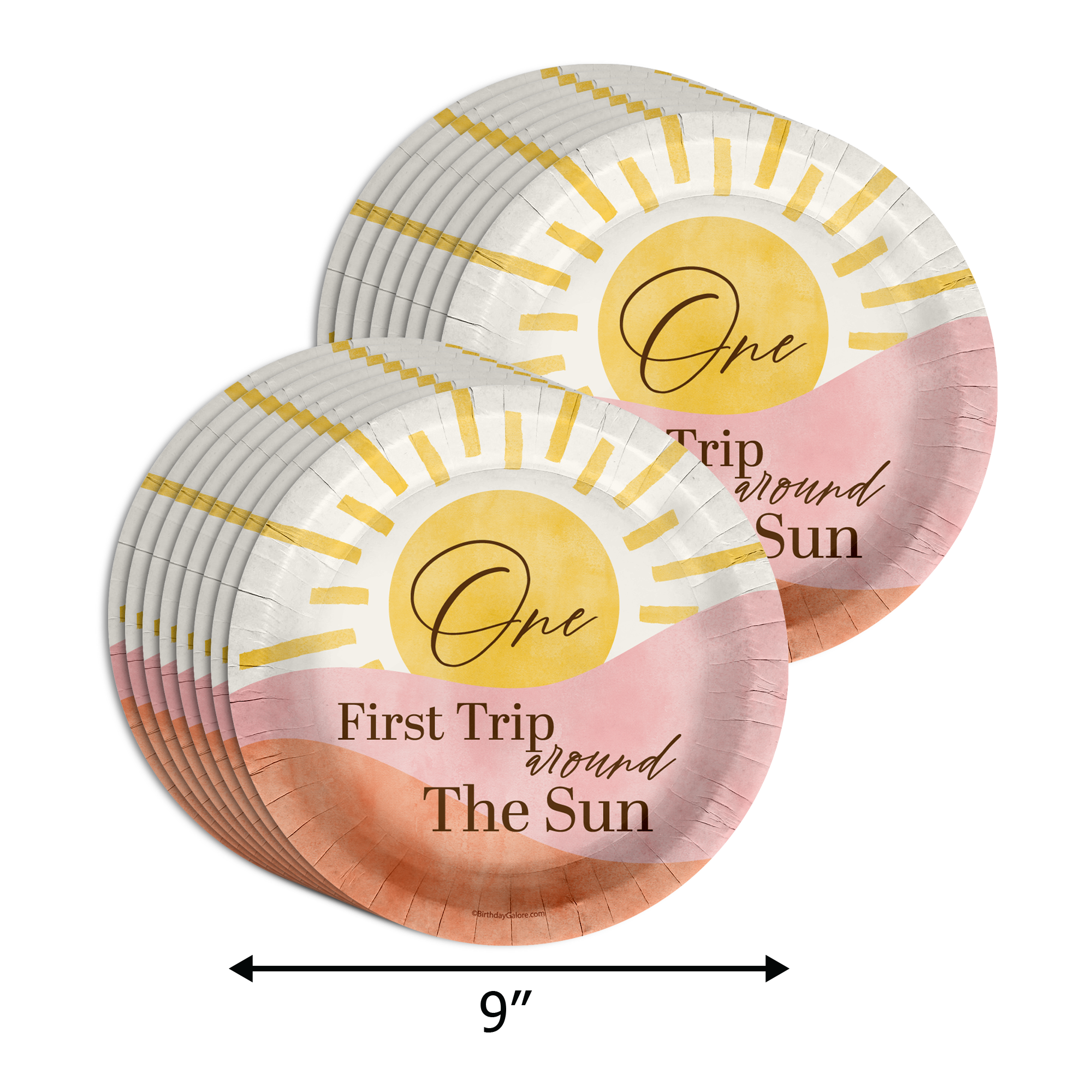 First Trip Around the Sun First Birthday Party Tableware Kit For 16 Guests 64 Piece