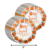 One Sweet Peach 1st Birthday Party Supplies 64 Piece Tableware Set Includes Large 9" Paper Plates Dessert Plates, Cups and Napkins Kit for 16