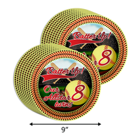 Softball 8th Birthday Party Supplies 64 Piece Tableware Set Includes Large 9" Paper Plates Dessert Plates, Cups and Napkins Kit for 16