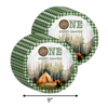 One Happy Camper Camping Boys 1st Birthday Party Supplies 64 Piece Tableware Set Includes Large 9" Paper Plates Dessert Plates, Cups and Napkins Kit for 16