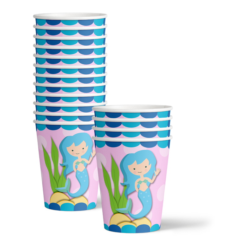 Dive into Five Mermaid 5th Birthday Party Tableware Kit For 16 Guests 64 Piece