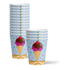 Girls 2nd Birthday Party Supplies - 2 Scoops Ice Cream Birthday Paper Plates - 64 Piece Tableware Set Includes Large 9" Paper Plates Dessert Plates, Cups and Napkins Kit for 16